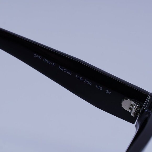 Prada PR19WSF 1AB5S0 Sunglasses Black Rectangle Frame, Dark Grey Lenses - Picture 7 of 11